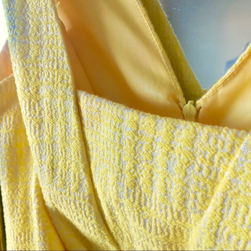 Yellow Tweed Cocktail Dress - Picture 3 of 3